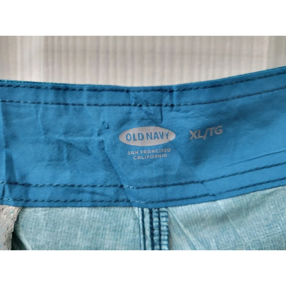 Old Navy Men's XL Board Shorts Blue/Green, Drawstring, Inseam 9